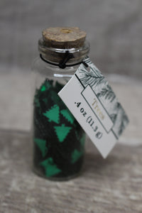 Christmas Tree Glitter In Glass Bottle For Projects Holiday Season -New