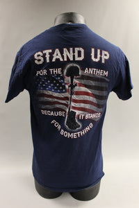 Delta Apparel Stand Up For The Anthem Men's T Shirt -Blue -Medium -Used