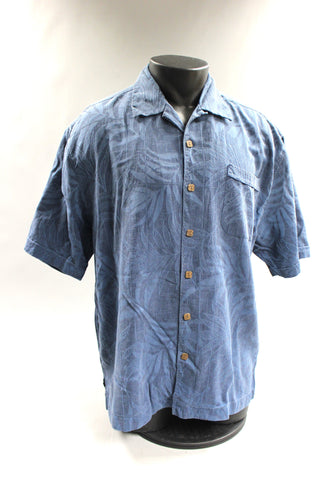 Jamaica Jaxx Men's Button Up Hawaiian Shirt Size L -Blue -Used