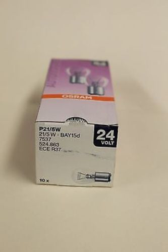10-PK Osram 7537 P21/5W 24V Automotive Bulb Engineered for Trucks and Buses  