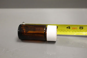 Prescription Dispensing Safety Cap Glass Bottle, Light-Resistant, 7.0 dram, New