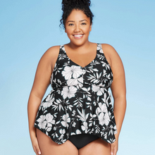 Load image into Gallery viewer, Kona Sol Over The Shoulder Tankini Top - Size: 16W - Black - New