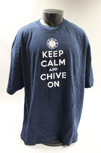 KCCO Fire Department Chive On Men's T Shirt -Dark Blue -3XL -Used