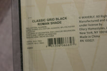 Load image into Gallery viewer, Waverly Clip Up Roman Shade - 30&quot; wide x 64&quot; Long - Classic Grid Black - New