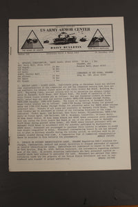 US Army Armor Center Daily Bulletin Official Notices, No 233, November 29, 1968