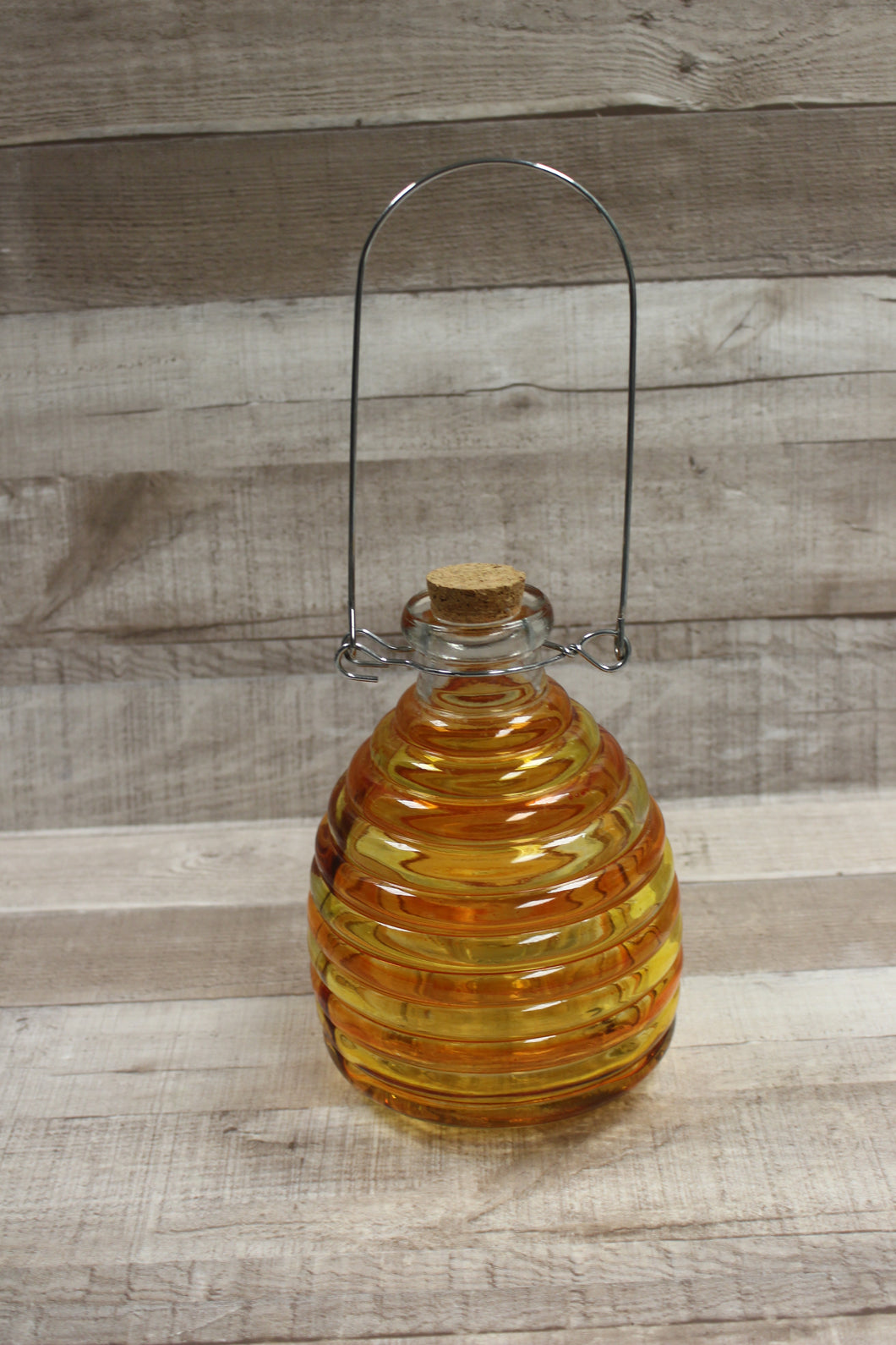 At Home America - Yellow Beehive Honey Glass Lantern - Tea Light Holder - Used