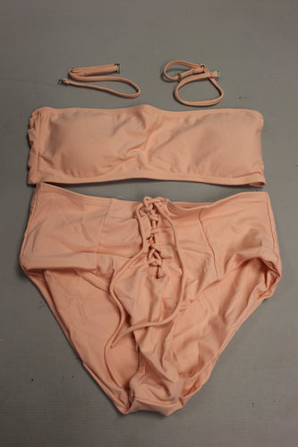 Size Medium Women's Swimming Suit -Pink/Beige -New