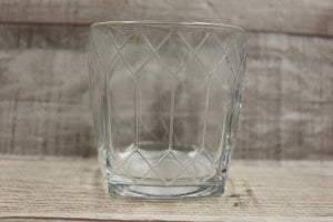 Crown Royal Glass For Drinks Beverage Enjoyment -Clear With Design -Used