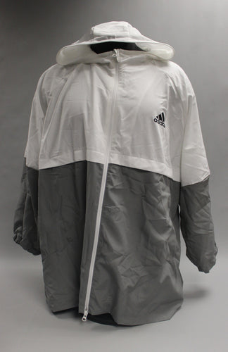 Adidas White/Grey Two Tone Hooded Windbreaker