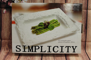 Simplicity 16" Rectangular Platter - White - Style 33356 - New