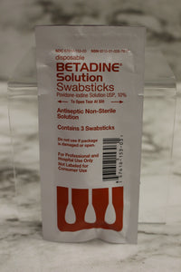 Disposable Detadine Solution Swabsticks - 3 Swabsticks - 6510-01-008-7917 - New