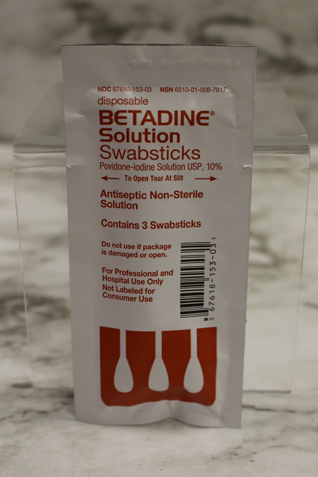 Disposable Detadine Solution Swabsticks - 3 Swabsticks - 6510-01-008-7917 - New