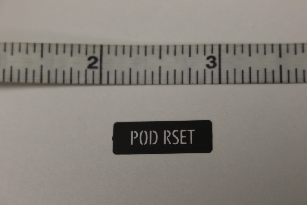 POD RSET Legend Plate Identification Marker, 7690-01-518-1872, New