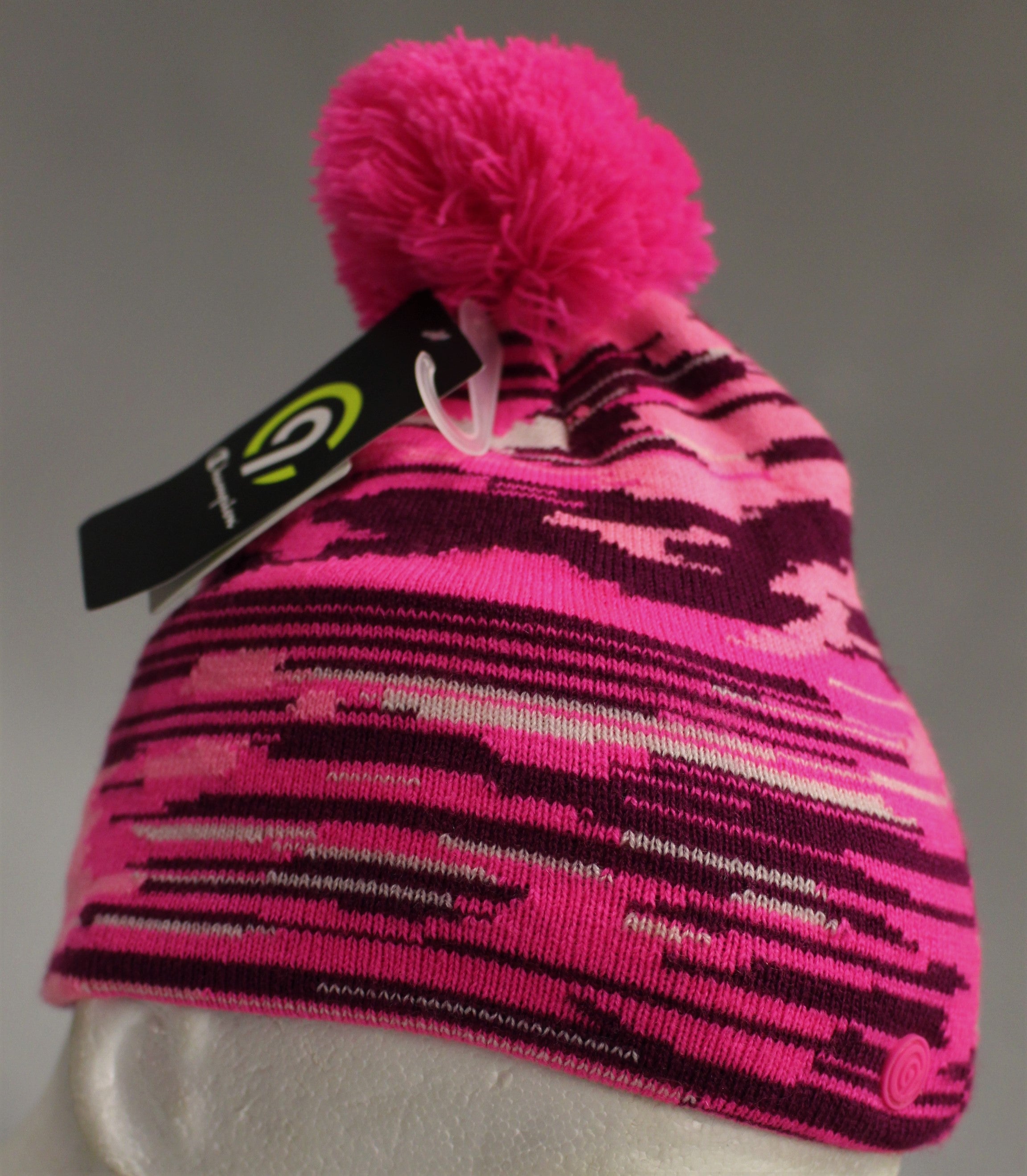 - Size Champion Ne Beanie - Pom with – Pattern - Girls\' Knit Steals Pink C9 Military and Surplus One