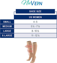 Load image into Gallery viewer, NuVein Light Strength Knee High Sheer Stockings for Women - Small - Navy - New