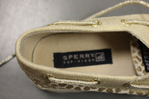 Sperry Womens Canvas Top-Sider Shoe. Size: 3M, Tan