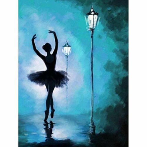 Ballerina Dancing Silhouette Diamond Painting Lovely - Blue - 11.8 x 15.7