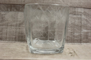 Crown Royal Glass For Drinks Beverage Enjoyment -Clear With Design -Used