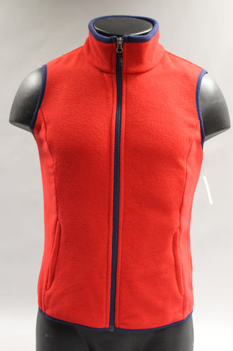 Amazon Essential Women's Full-Zip Polar Fleece Vest - Small - Red/Navy - New