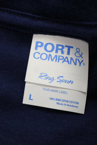 Port & Company Short Sleeve T-Shirt, Size: Large, Blue