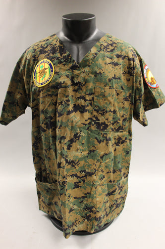 USN Green Marpat Vietnam Veteran Scrub With Golden Shellback Patch -Used