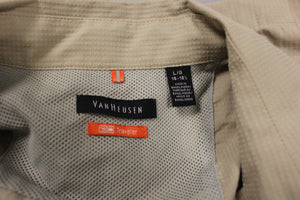 Brand Van Heusen Item: khaki stripe button up - Depop