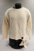 Load image into Gallery viewer, Women&#39;s Crew Neck Tie-Hem Pullover Sweater A New Day Cream Medium