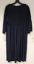 Load image into Gallery viewer, Isabel Maternity 3/4 Sleeve Lace Yoke Knit Maternity Dress - Navy - XXL - New