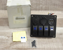 Load image into Gallery viewer, Jiaying Rocker Switch, Aluminum, Panel 4 Gang Toggle Switches with DC 5V 3.1A Dual