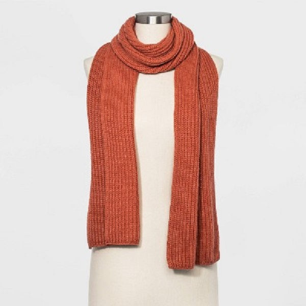 A New Day Women's Shaker Stitch Knit Scarf - Orange - New