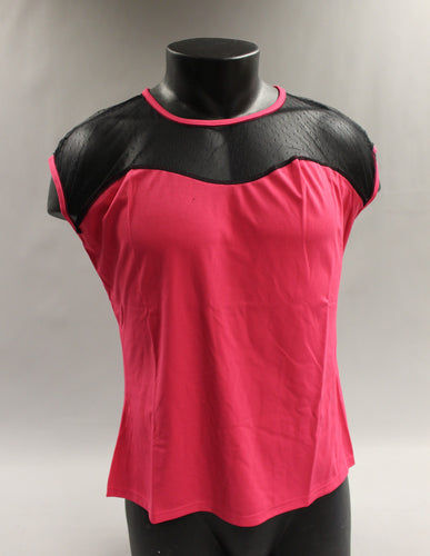 Women's Pink with Black Lace Shirt - Size: 3XL - New