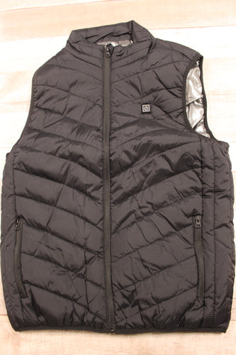 Extra Comfy Heated Puffer Vest - Small - Black - New