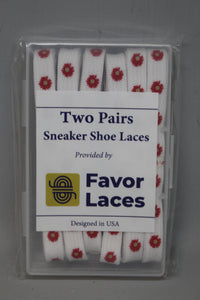 Flower Floral Shoe Lace Replacements - 47" - White - New