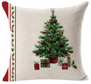 Christmas Trees With Presents Throw Pillow Cover With Zipper - New