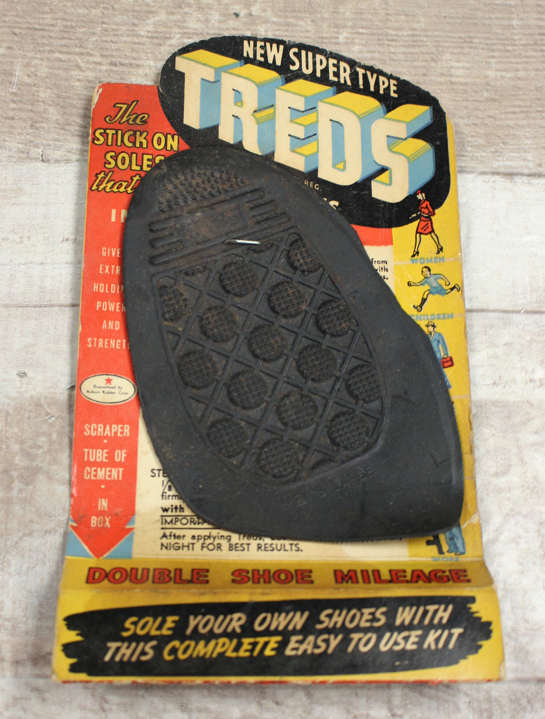 Treds Stick On Rubber Soles - Set of 2 - Black - Without Cement - New