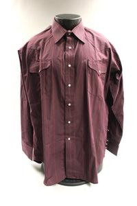 Flying Ranchwear Men's Long Sleeve Shirt - Pearl Snap - Size: 17 1/2 x 34 - Extra Long Tail - Used