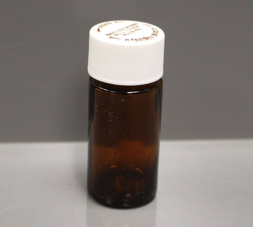 Prescription Dispensing Safety Cap Glass Bottle, Light-Resistant, 7.0 dram, New