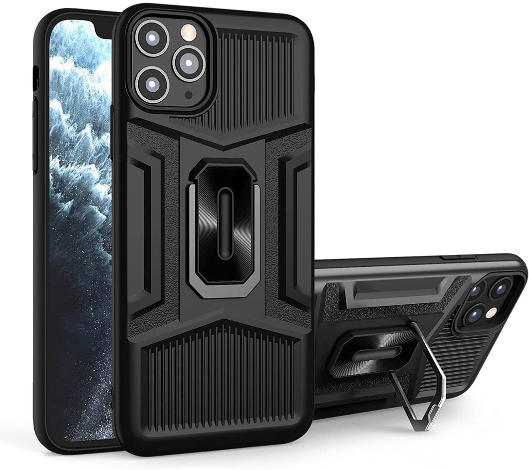 Diskary iPhone 12 Pro Max 6.7-inch Case, Rugged Shock-Proof, Kickstand - Black