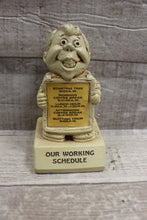 Load image into Gallery viewer, Our Work Schedule Comedy Funny Wooden Figurine -Used