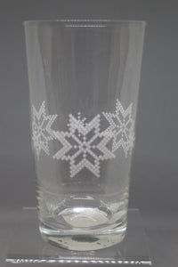 December Home White Snowflake Glass - Used