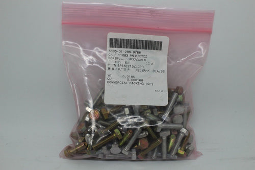 Hexagon Head Screw Cap, NSN 5305-01-286-9786, P/N 8T8908, Bag of 100, NEW!