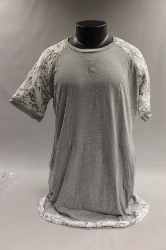 Meaneor Women's Casual Short Sleeve Pullover Dress With Lace - Size XXL -Grey -New