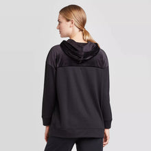 Load image into Gallery viewer, Prologue Women&#39;s Velour Blocked Hooded Sweatshirt - Black - Large - New