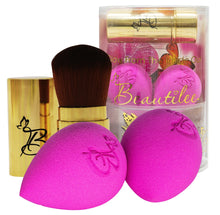 Load image into Gallery viewer, Beautilee Makeup Blending: Blend Like a Pro with This 3 Piece Beauty Kit - Gold