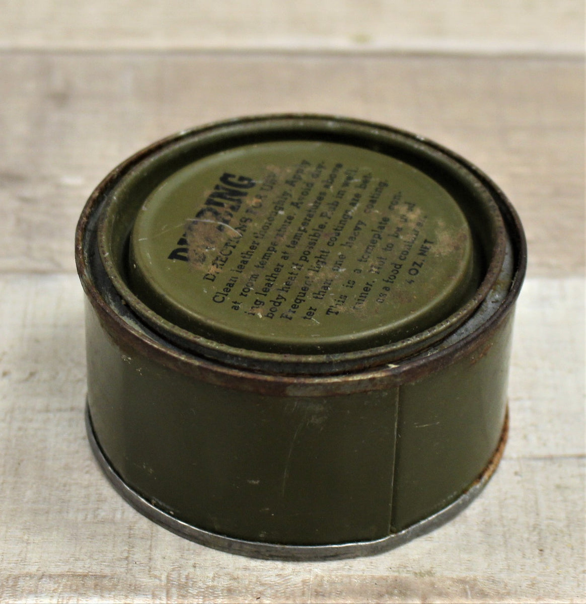 Vintage US Shoe Dubbing Tin Can Shoe Shine Kit - Green - Used ...