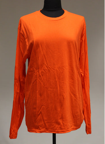 Port & Company Bright Orange Long Sleeve T-Shirt, Size: Medium