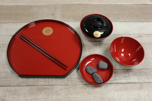 Vintage Asian Dinner Set -Red -Used